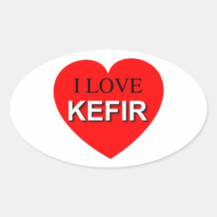 I Love Kefir Oval Sticker