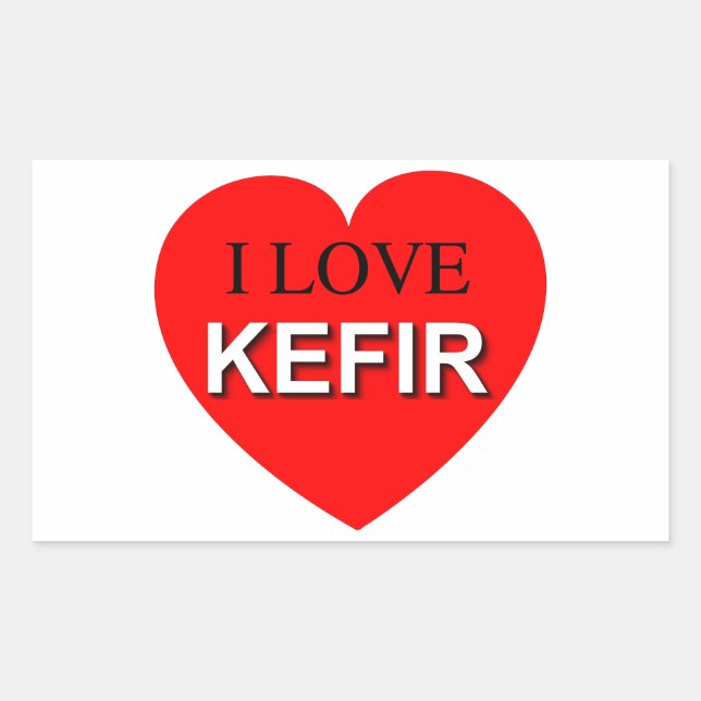 I Love Kefir Rectangular Sticker (Front)