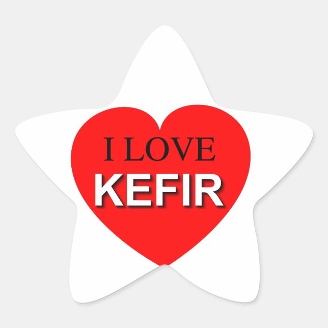 I Love Kefir Star Sticker (Front)