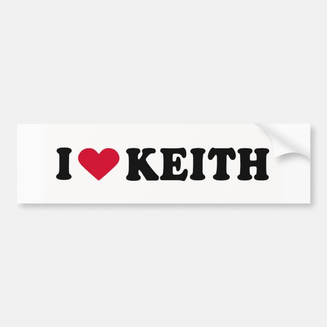 I LOVE KEITH BUMPER STICKER (Front)