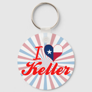 I Love Keller, Texas Key Ring