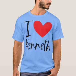 I Love Kenneth Name Heart Personalised Men Guy BFF T-Shirt