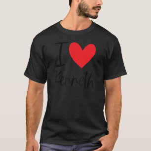 I Love Kenneth Name Heart Personalized Men Guy Bff T-Shirt