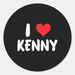 I Love Kenny - Heart - Name  Classic Round Sticker