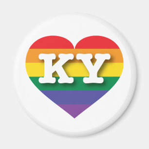 I love Kentucky Gay Pride Rainbow Heart Magnet