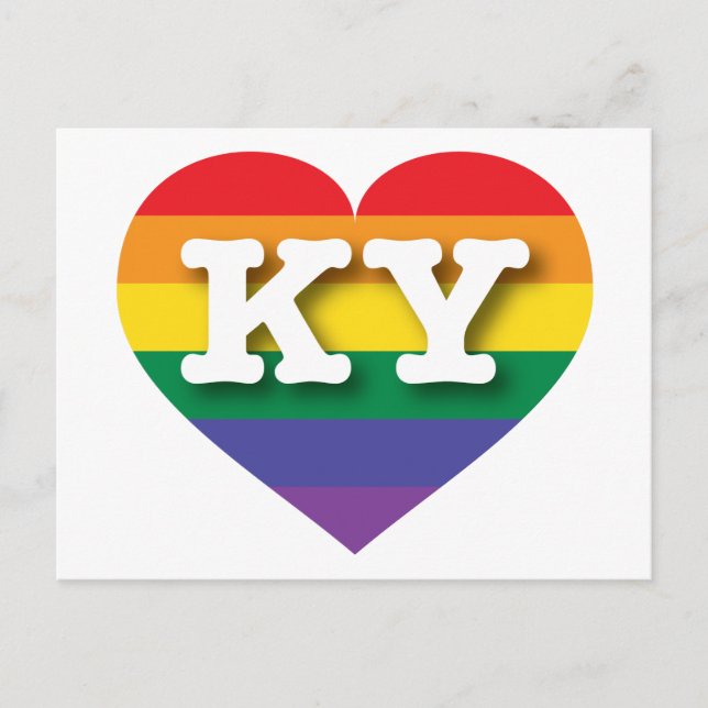 I Love Kentucky Rainbow Heart Postcard (Front)