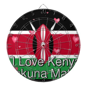 I Love Kenya and "Hakuna Matata" Art Print Dartboard