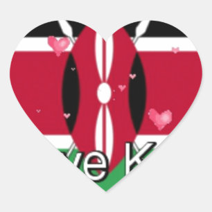 I Love Kenya and "Hakuna Matata" Art Print Heart Sticker