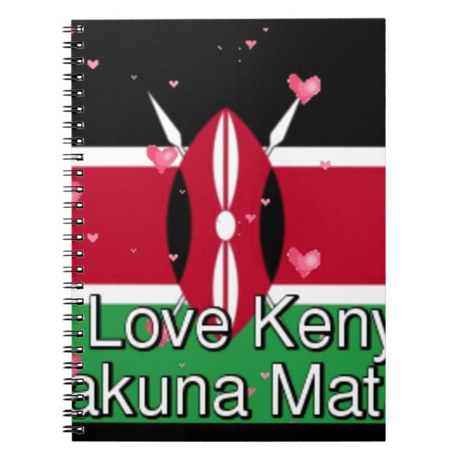 I Love Kenya and "Hakuna Matata" Art Print Notebook (Front)