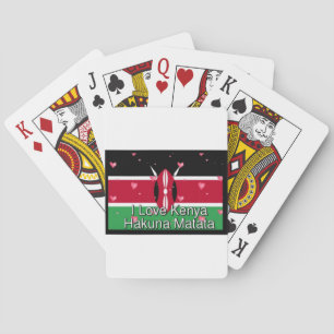I Love Kenya and "Hakuna Matata" Art Print Playing Cards