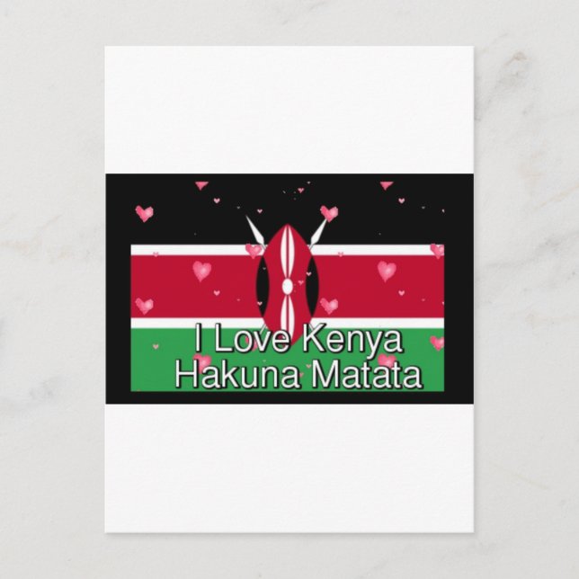 I Love Kenya and "Hakuna Matata" Art Print Postcard (Front)