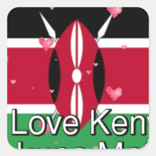 I Love Kenya and "Hakuna Matata" Art Print Square Sticker
