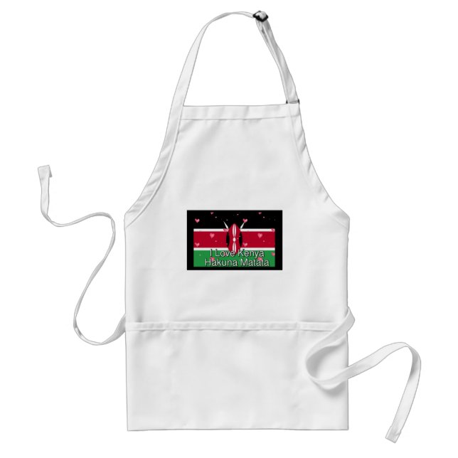 I Love Kenya and "Hakuna Matata" Art Print Standard Apron (Front)