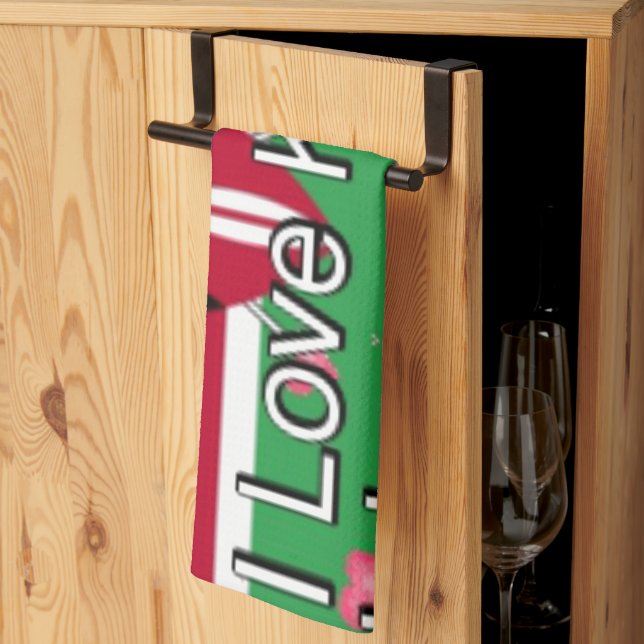 I Love Kenya and "Hakuna Matata" Art Print Tea Towel (Thirds Fold)