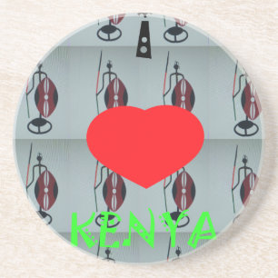 I Love Kenya Art Print Coaster