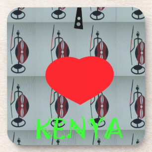 I Love Kenya Art Print Coaster