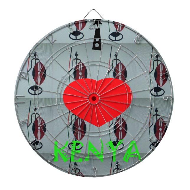 I Love Kenya Art Print Dartboard (Front)