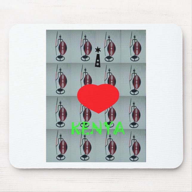 I Love Kenya Art Print Mouse Mat (Front)