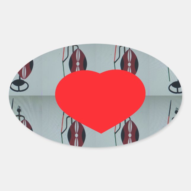 I Love Kenya Art Print Oval Sticker (Front)