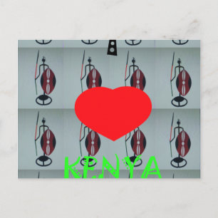 I Love Kenya Art Print Postcard