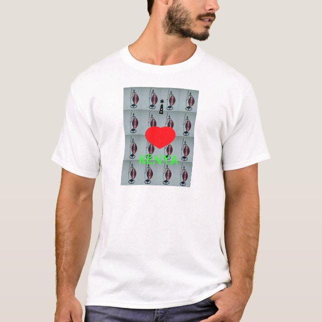 I Love Kenya Art Print T-Shirt (Front)