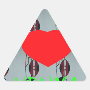 I Love Kenya Art Print Triangle Sticker