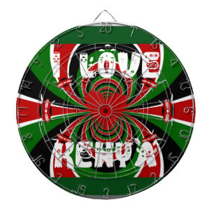 I Love Kenya: Beautiful Lovely National Flag Colou Dartboard