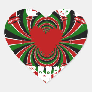 I Love Kenya: Beautiful Lovely National Flag Colou Heart Sticker
