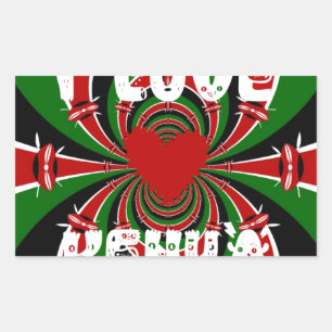 I Love Kenya: Beautiful Lovely National Flag Colou Rectangular Sticker