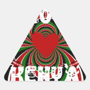 I Love Kenya: Beautiful Lovely National Flag Colou Triangle Sticker