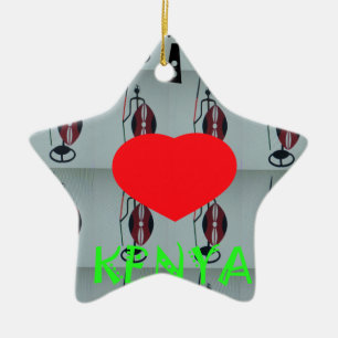 I Love Kenya Ceramic Tree Decoration