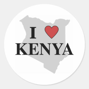 I Love Kenya Classic Round Sticker