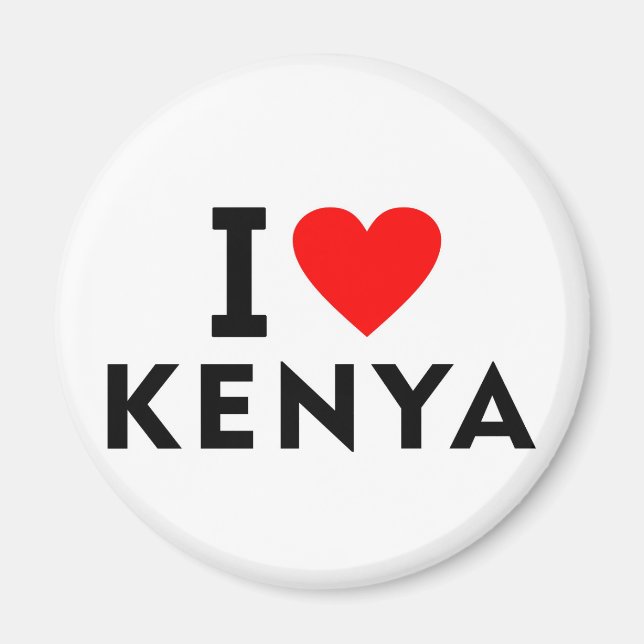 I love Kenya country like heart travel tourism Magnet (Front)