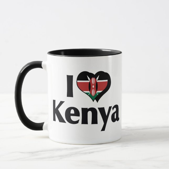 I Love Kenya Flag Mug (Left)