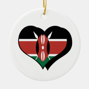 I Love Kenya Flag Ornament