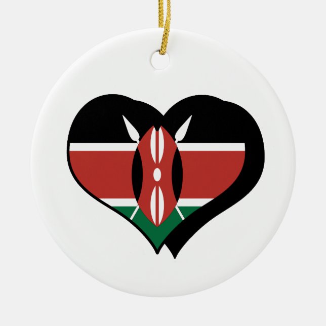 I Love Kenya Flag Ornament (Front)