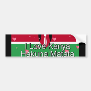 I love Kenya Hakuna Matata cool Flag colours Bumper Sticker