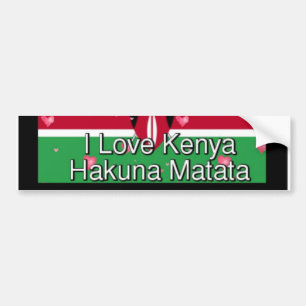 I love Kenya Hakuna Matata cool Flag colours Bumper Sticker