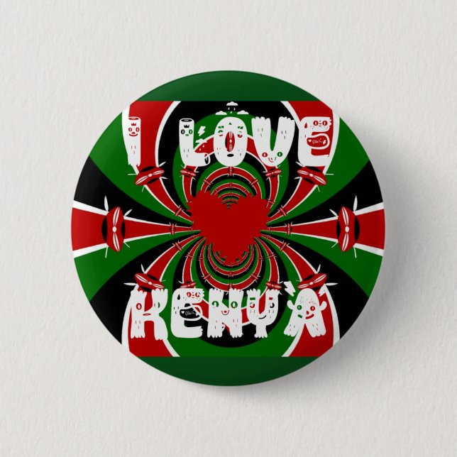 I Love Kenya Hakuna Matata Gifts Round Button (Front)