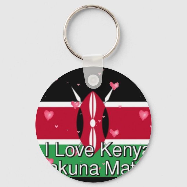 I Love ! Kenya Hakuna Matata Key Ring (Front)