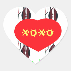 I Love Kenya Maasai Art Print Heart Sticker