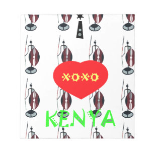 I Love Kenya Maasai Art Print Notepad