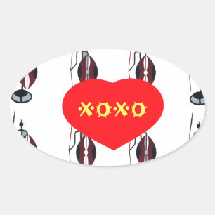 I Love Kenya Maasai Art Print Oval Sticker