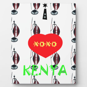 I Love Kenya Maasai Art Print Plaque