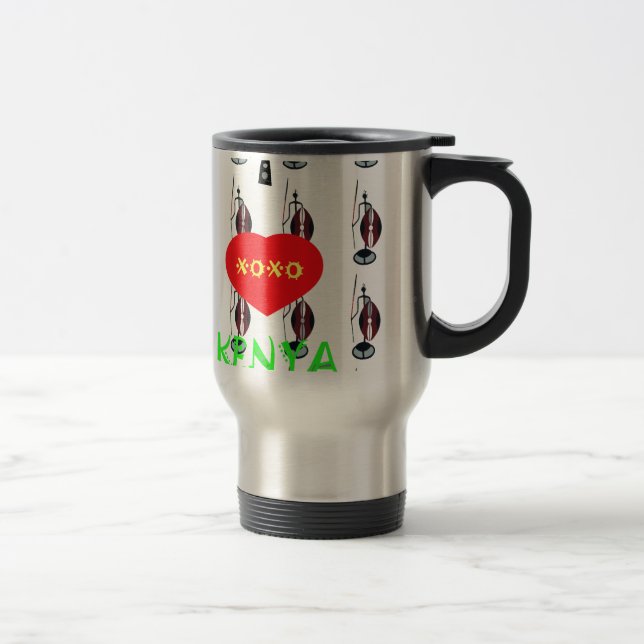 I Love Kenya Maasai Art Print Travel Mug (Right)