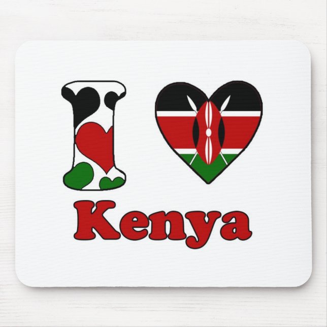 I love Kenya Mouse Mat (Front)