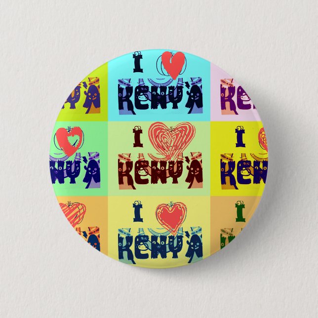 I love Kenya.png 6 Cm Round Badge (Front)