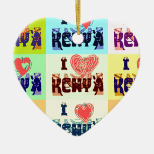 I love Kenya.png Ceramic Tree Decoration