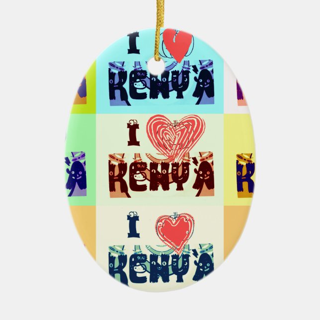 I love Kenya.png Ceramic Tree Decoration (Front)