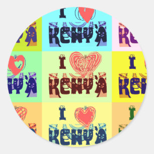 I love Kenya.png Classic Round Sticker